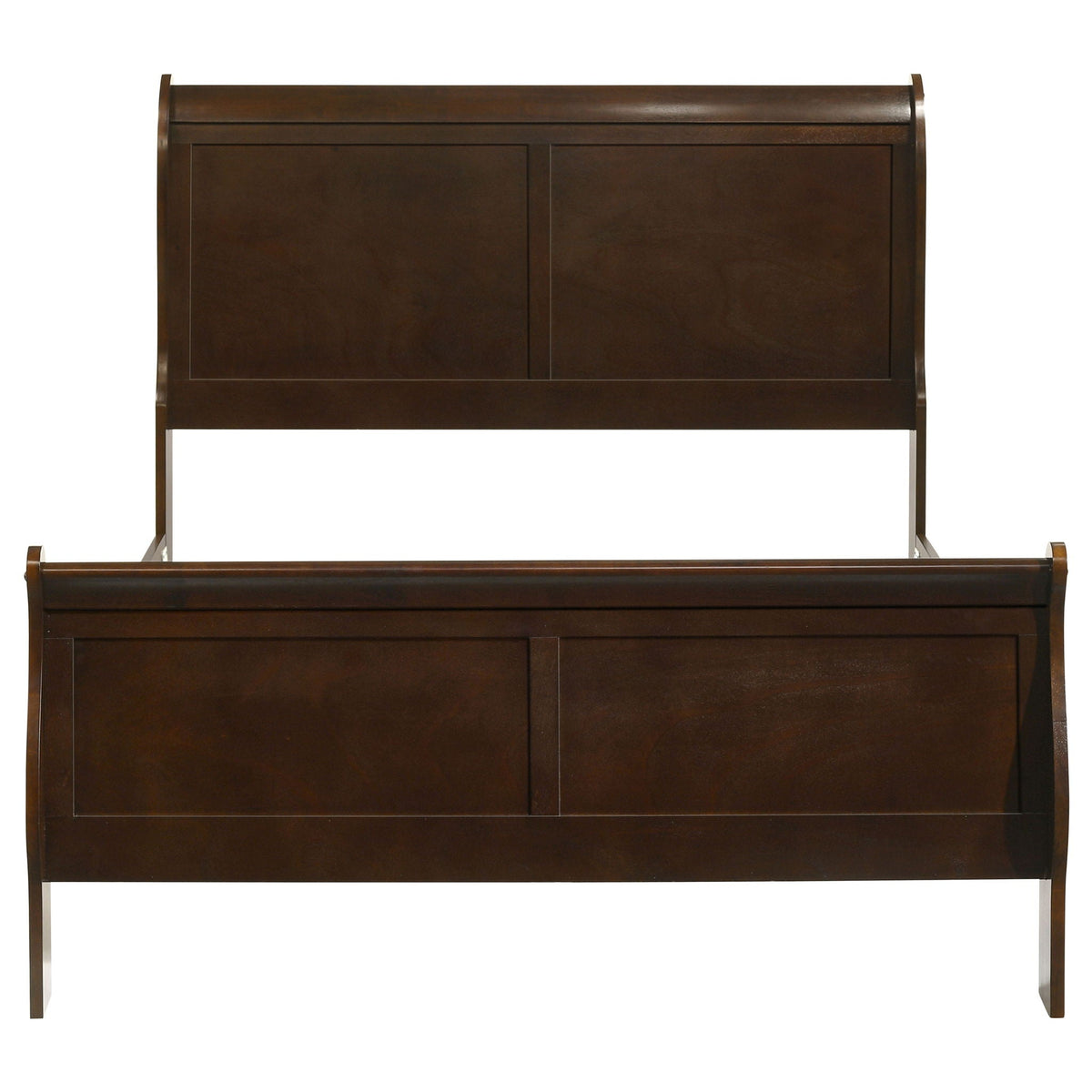 Louis Philippe Wood Full Sleigh Bed Cappuccino