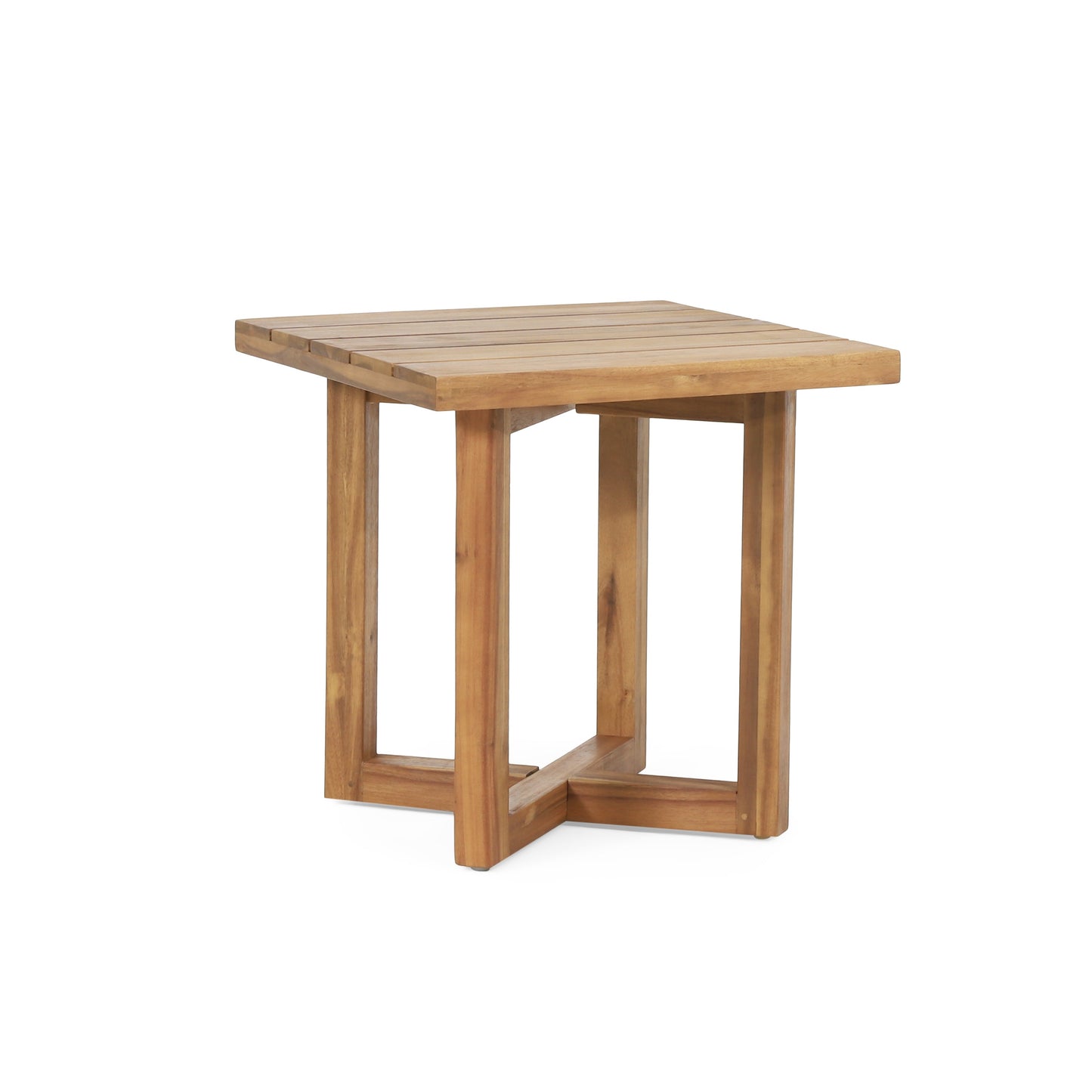 Outdoor Chair Set Acacia Wood Rope Beige Cushion Table