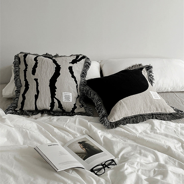 Light Luxury Home Living Room Sofa Tassel Pillow Cushion