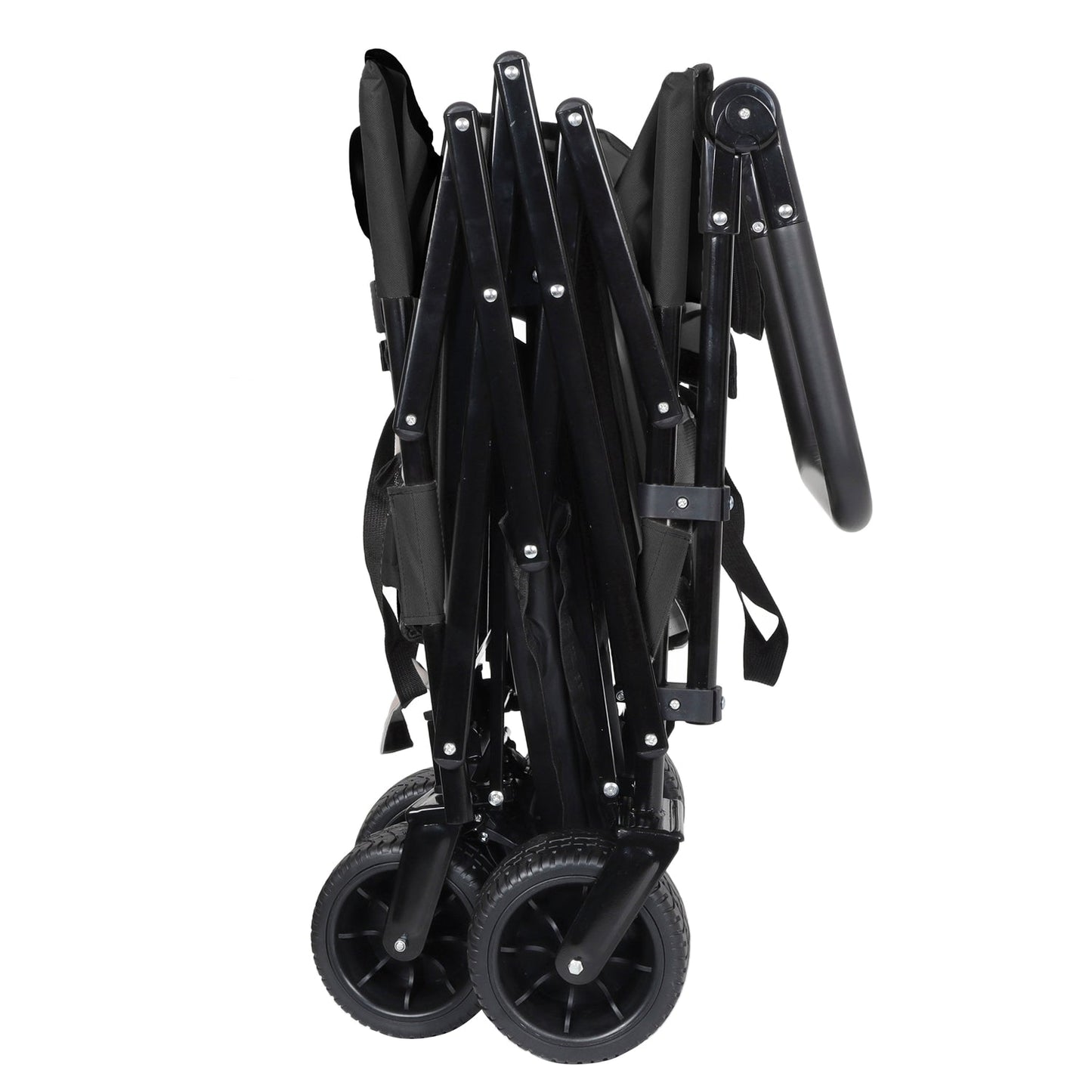 Folding Wagon Cart with Bench Seat & Canopy, 500lbs Capacity