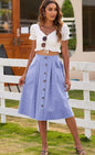 Skirt Casual Button Women's Clothing