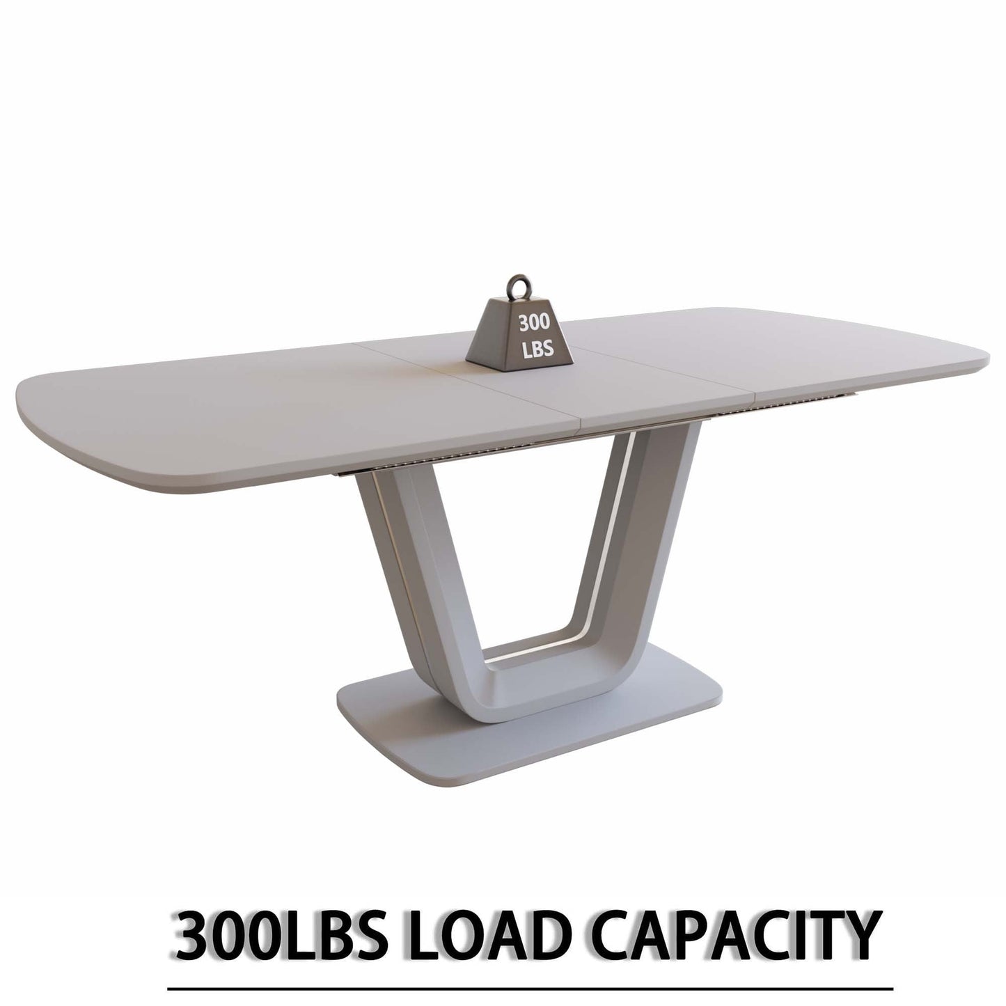 62.99-78.74' expandable dining table set for 2-8 people, equipped with 4 PU