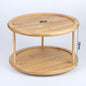 Round Bamboo Turntable Cabinet Organizer 2 Tier Spice Rack
