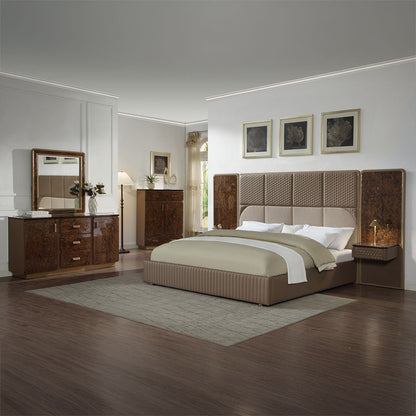 Marcelino - Nightstand With Wall Pier (King) - Cherry Oak
