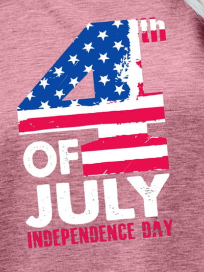 USA Flag Graphic Tee for Women
