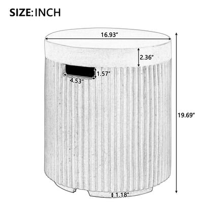 Fire Pit Propane Round MGO 50000 BTU with Tank Cover Table 38.19 In