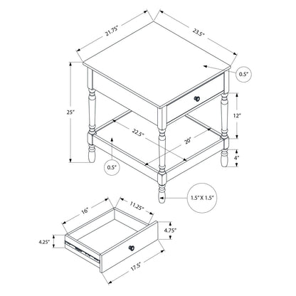 Accent - Table, 2 Tier, Square, Traditional - Walnut