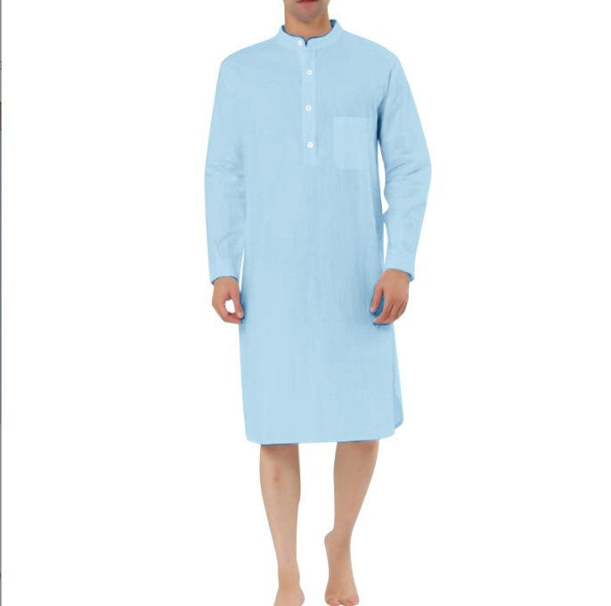 Fashion Simple Pocket Men's Shirt Robe