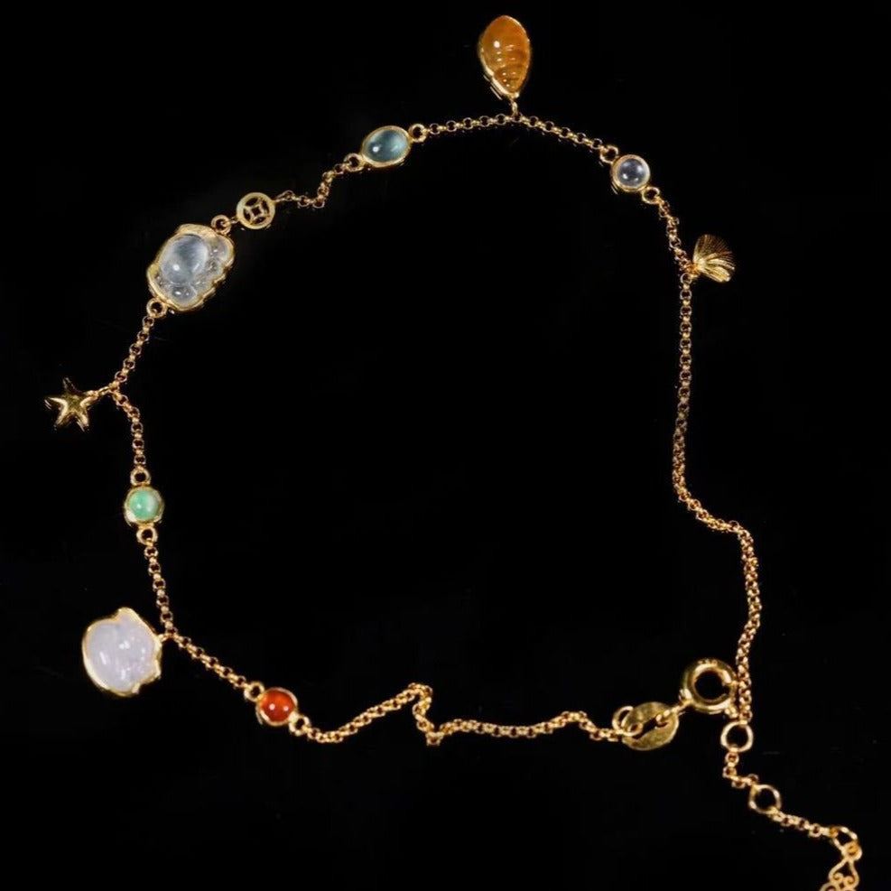 Summer Forest-Style Starfish And Shell Anklet For Women
