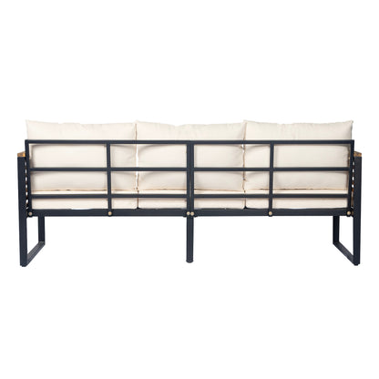 Outdoor Sofa Set 5 Piece Acacia Wood Steel Modern