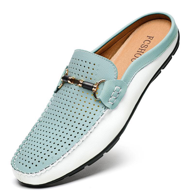 Large-size Leather Shoes Mens Breathable Loafer Shoes