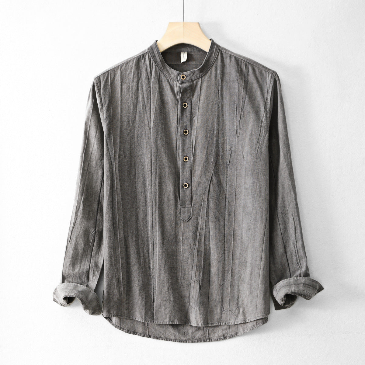 New Mens Ramie Minimalist Casual Shirt