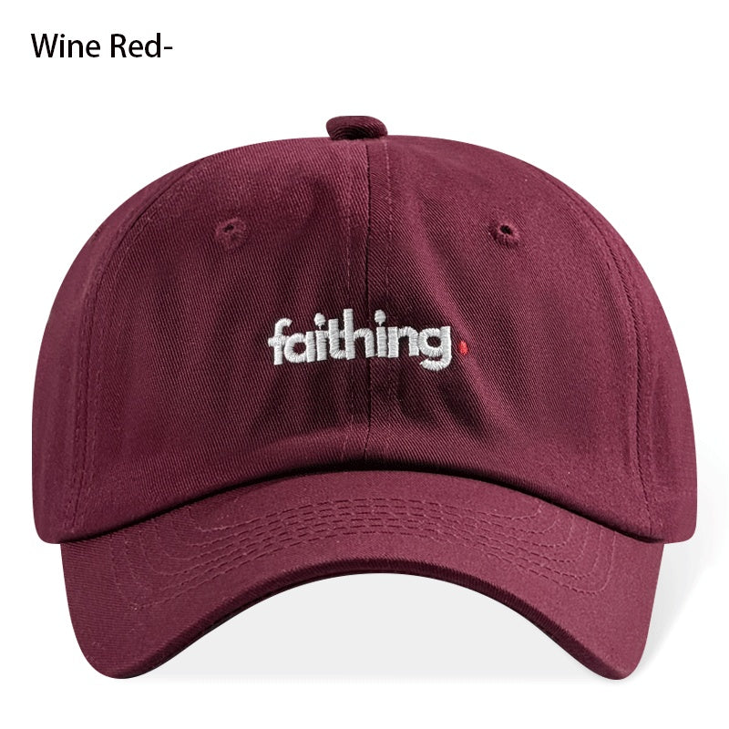 Religious Christian Faithing Letter Embroidery Black Vintage Casual Unisex Baseball Cap