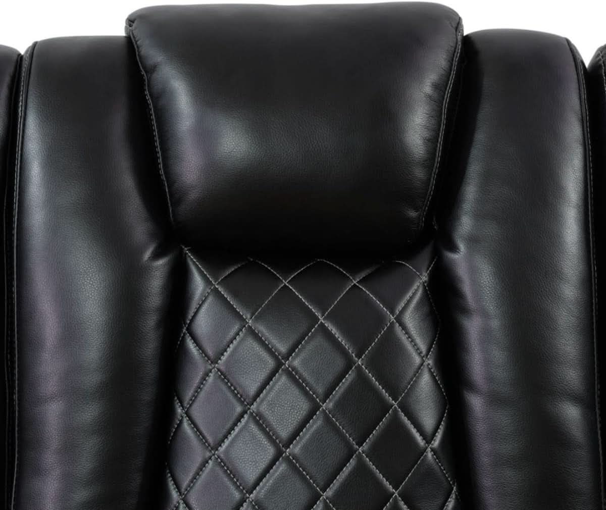 Electric Power Recliner Sofa Black With USB Charging Ports