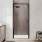 34-36 in. W x 72 in. H Pivot Frameless Shower Door, Matte Black, 1/4in Glass