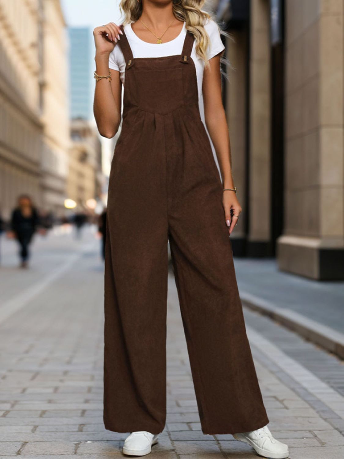 Women's Buttoned Overalls