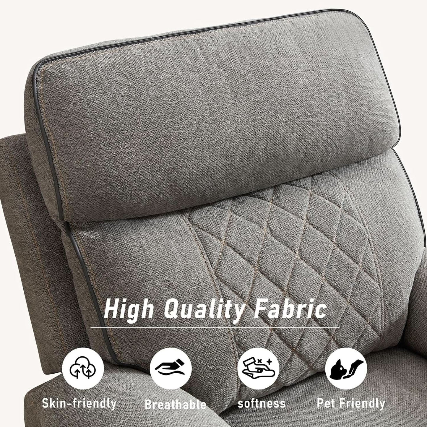 Electric Recliner Chair With USB Charging And Cup Holders