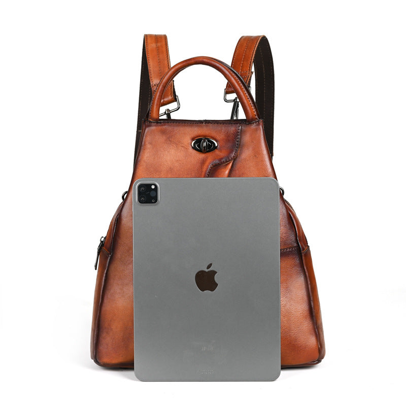 Vintage Large-capacity Backpack Made From Full-grain Cowhide