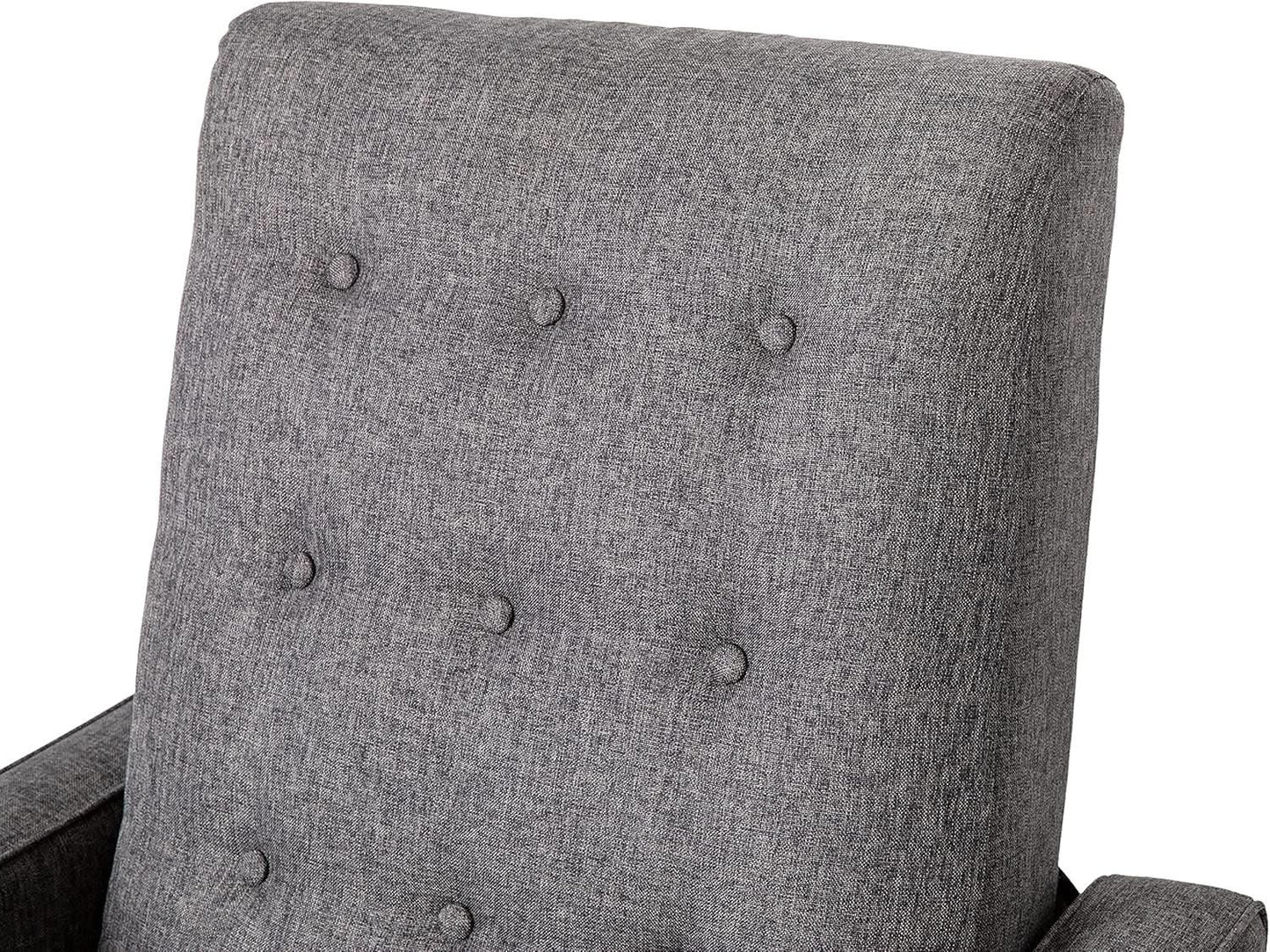 Ezra Pushback Recliner Gray Fabric Mid Century Modern