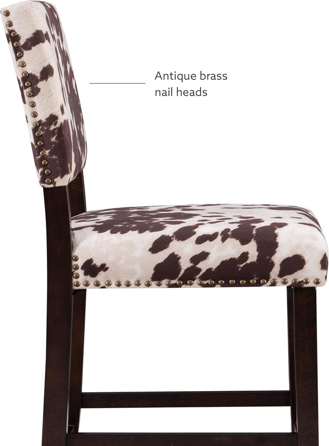 Stylish Cowhide Print Bar Stool with Comfortable Padded Seat