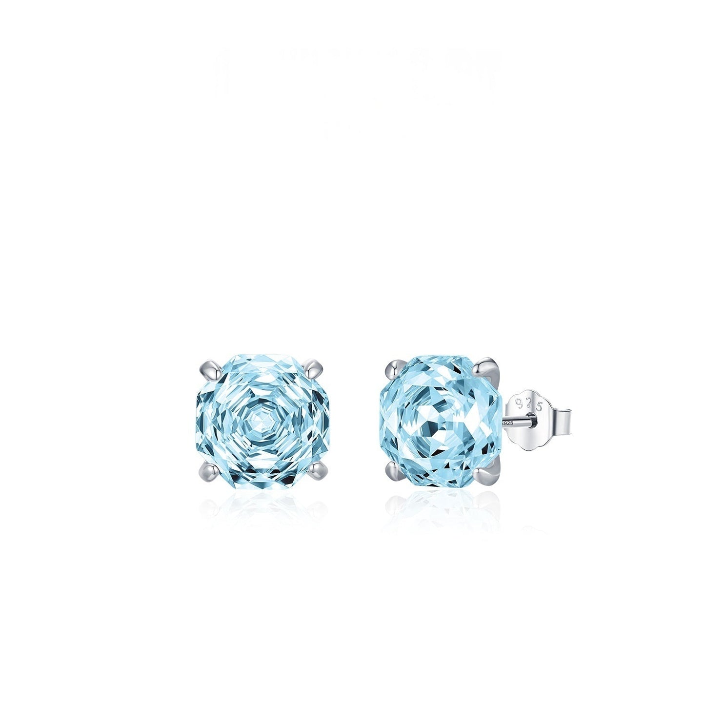 Basic Rose-cut Sparkling Diamond Stud Earrings Unisex Accessory