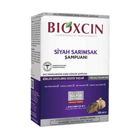 Bioxcin Quantum Black Garlic Shampoo for Hair Loss - 10.14 fl oz, Strengthening Daily Hair Care