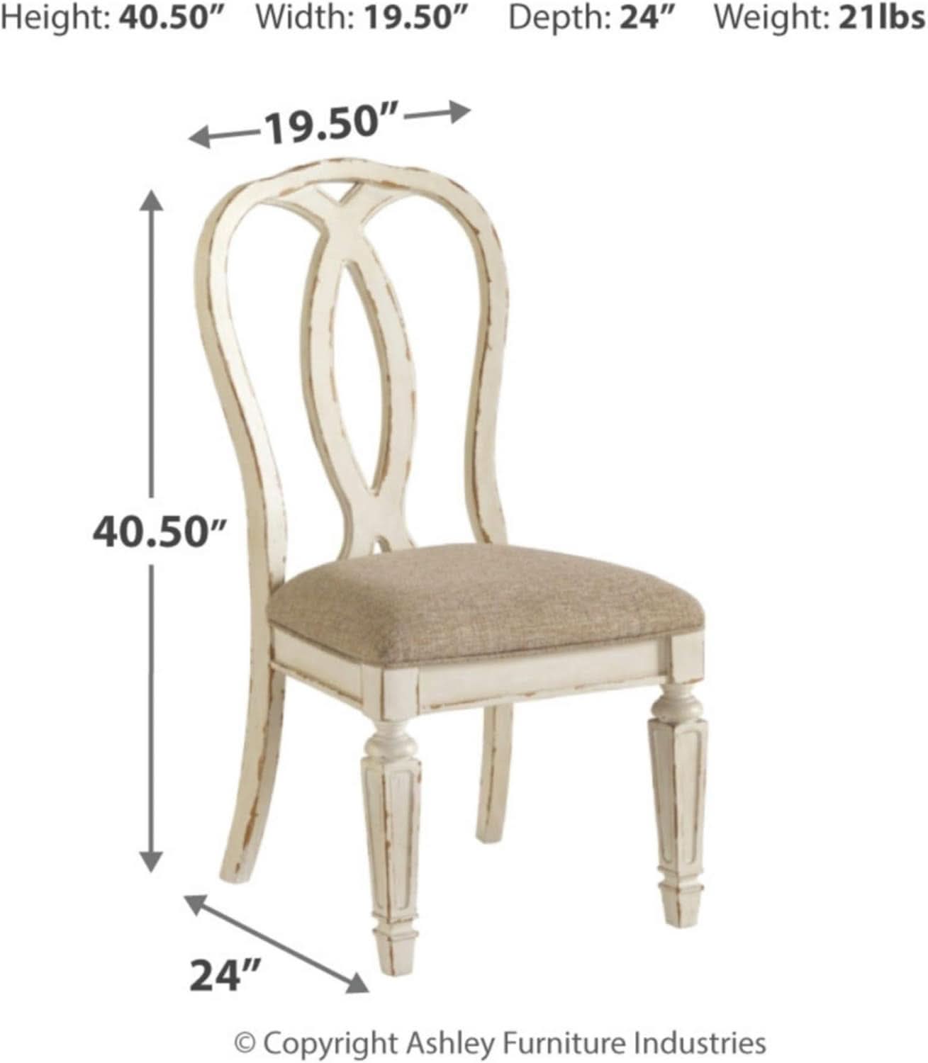 Realyn French Ribbon Back Dining Chairs Chipped White