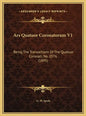 Ars Quatuor Coronatorum V1: Being The Transactions Of The Quatuor Coronati, No. 2076 (1895) - Hardcover