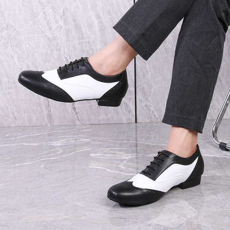 Leather Ballroom For Square Dancing And Latin Dancingsoft-soled Dance Shoes For Adults