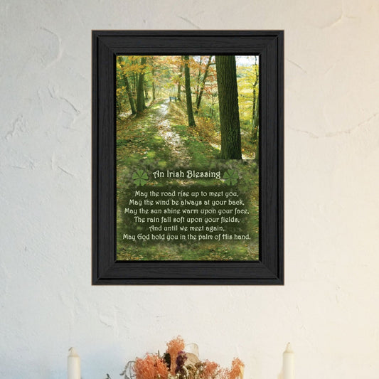 "Irish Blessing" Framed Wall Art | Inspirational Quote Print, Black Frame