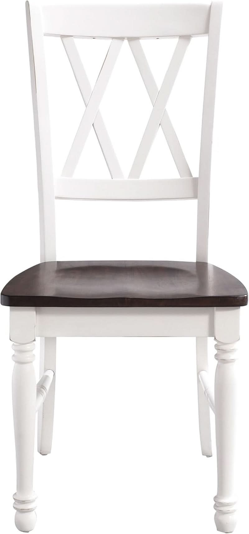 Shelby Distressed White X Back Dining Chairs Set Of 2