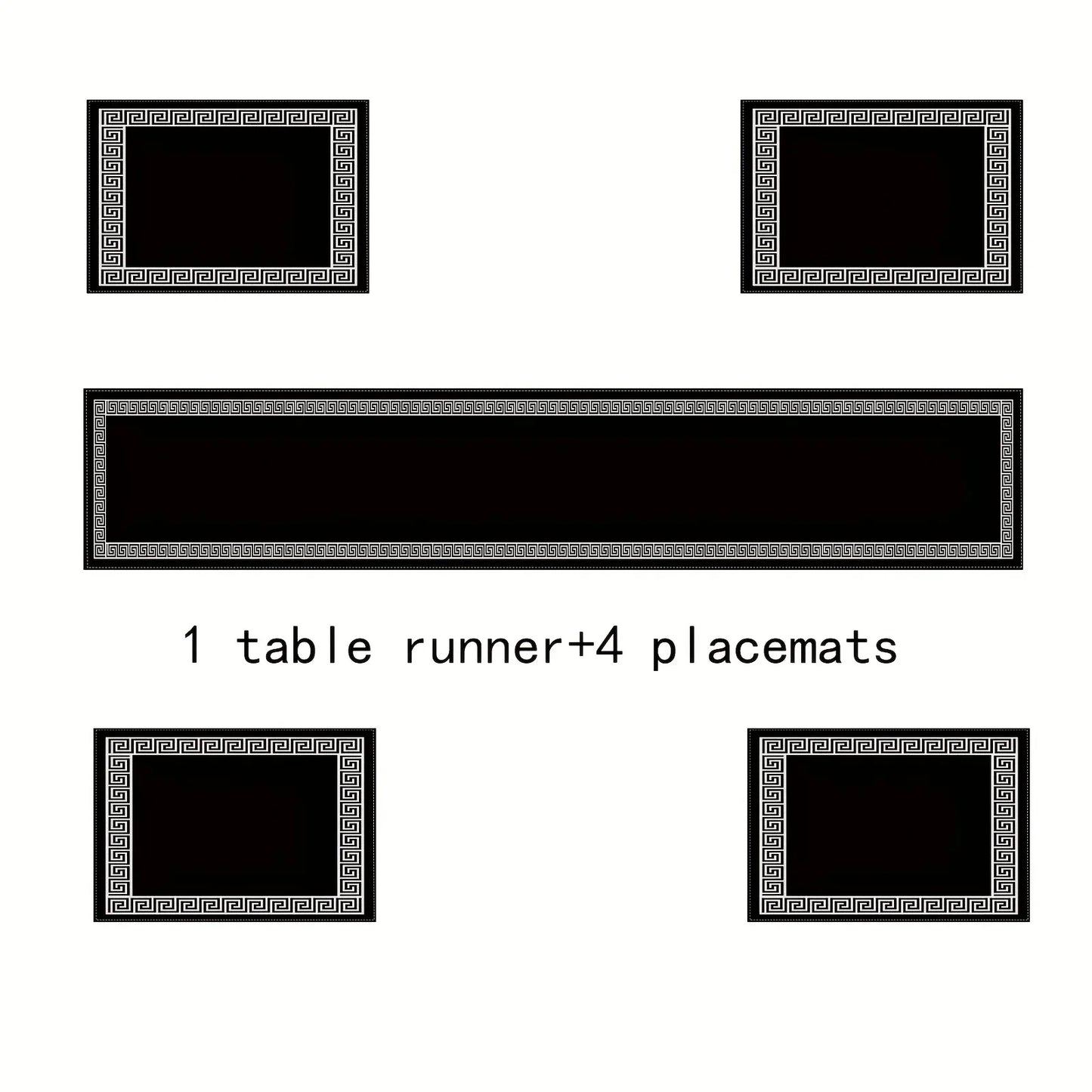 VIKAMA 5/7PC Luxury Geometric Placemat Table Flag Set Restaurant Cafe Decoration High-end Banquet Arrangement