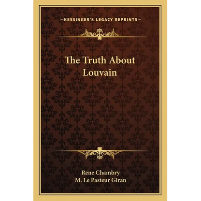 The Truth About Louvain - Paperback