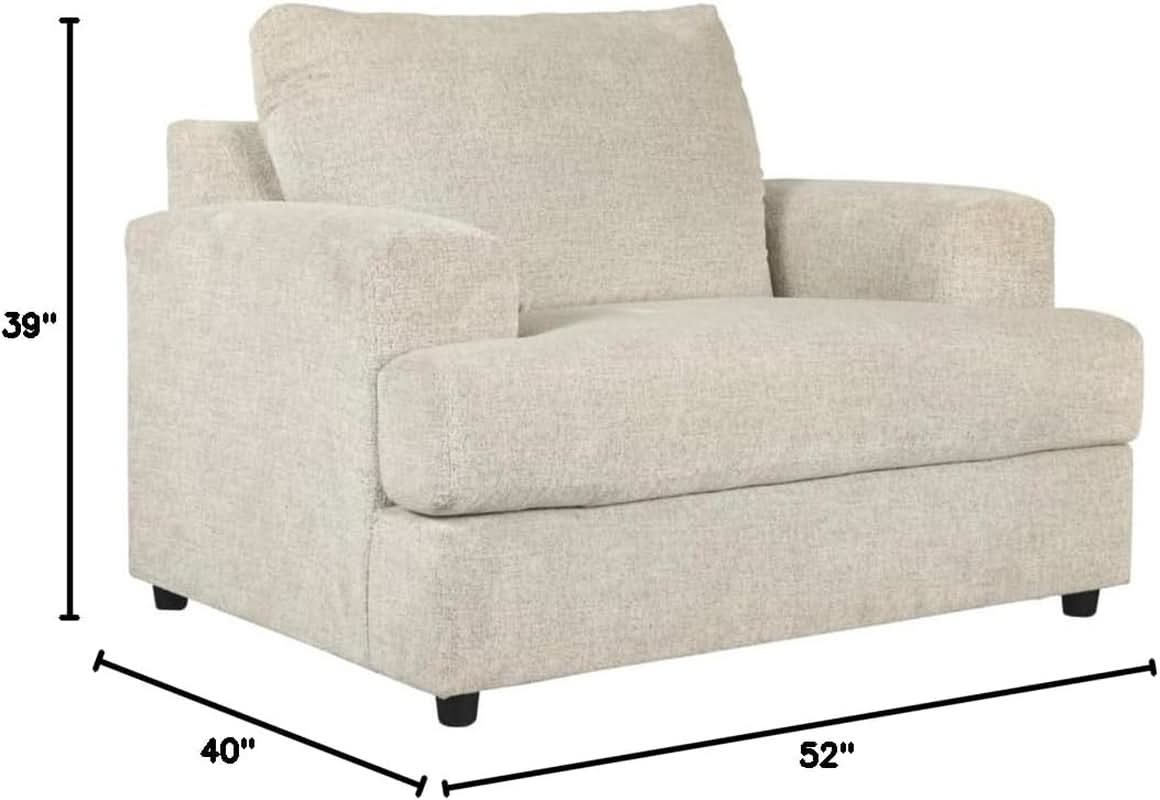 Soletren Contemporary Off White Chenille Upholstered Chair