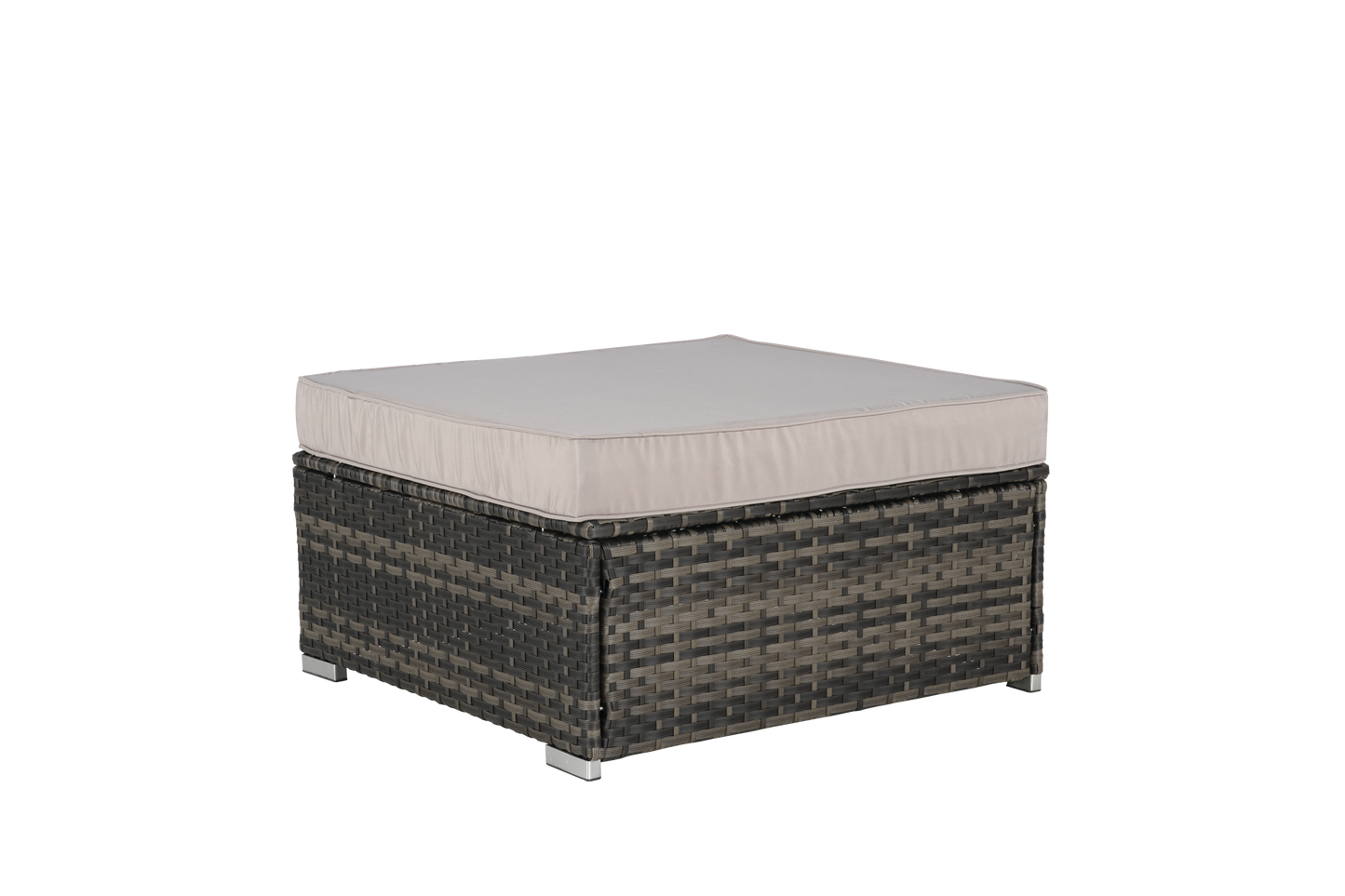 Outdoor Sectional Set PE Rattan 8 Piece Light Gray