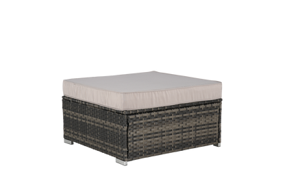 Outdoor Sectional Set PE Rattan 8 Piece Light Gray