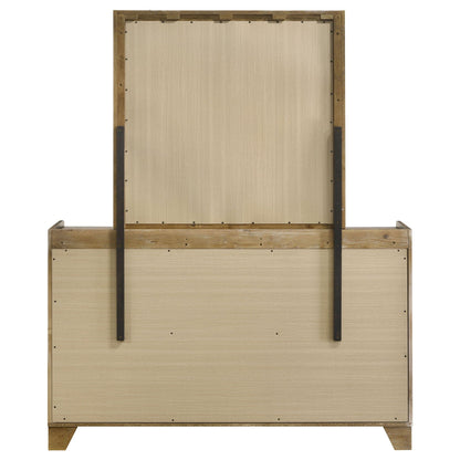 Henderson 6-drawer Bedroom Dresser with Mirror Medium Oak