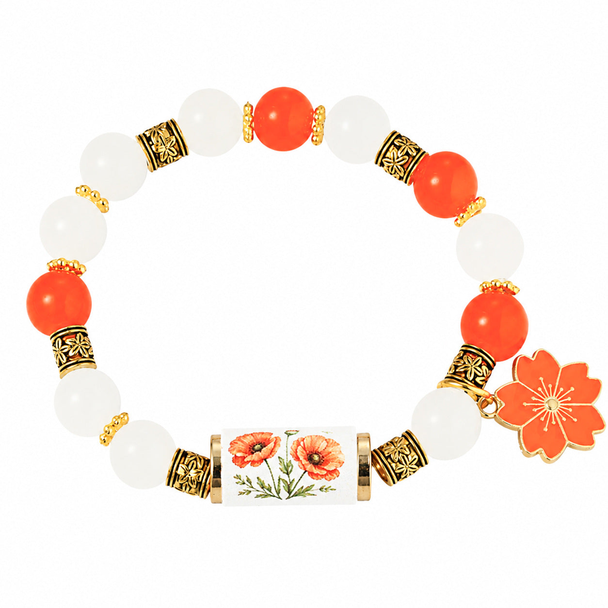 December Birth Flower Pendant Bracelet For Women