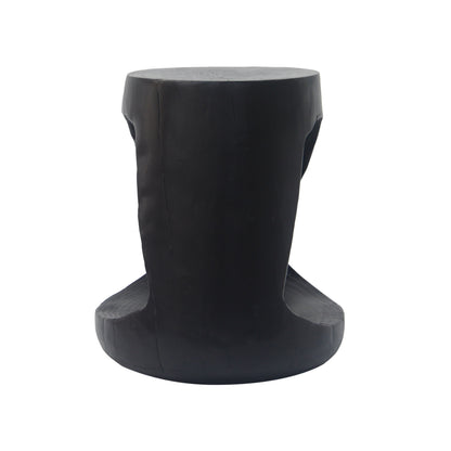 MGO Hollow Side Table, Wood-like Texture, Black, Durable Weather Resistant