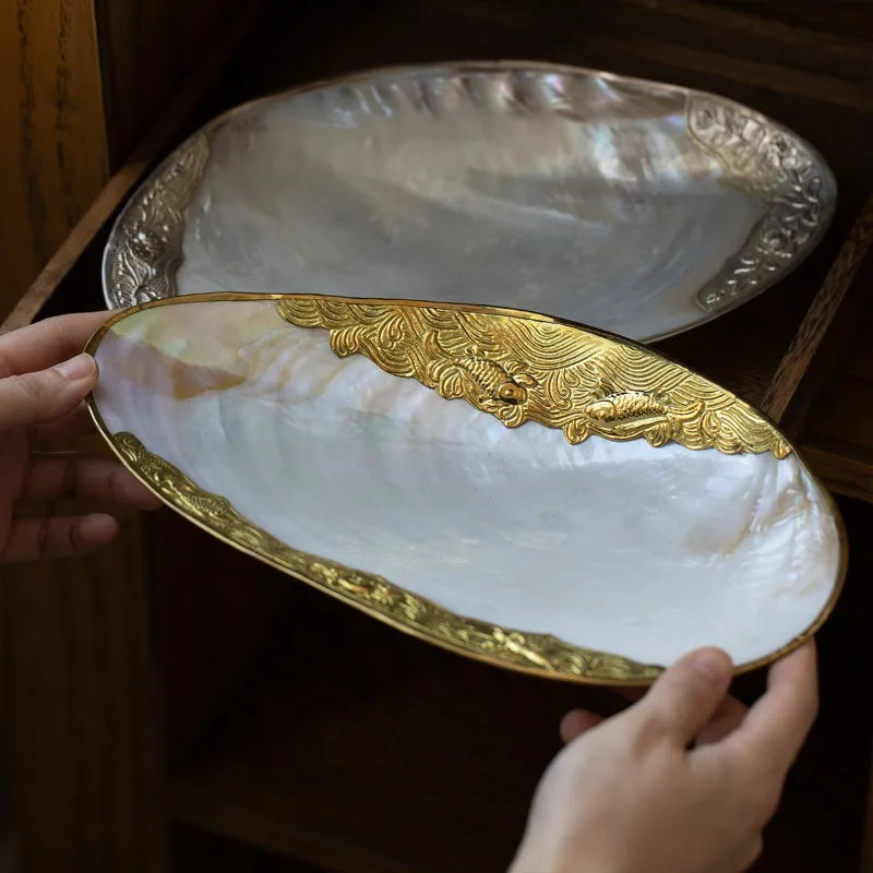 Mother-of-Pearl Shell Jewelry Tray – Luxury Vanity & Display Dish