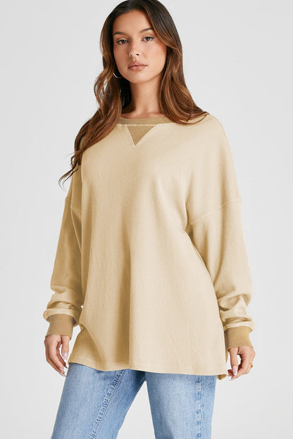 Classic Waffle Knit Back-to-School Sweatshirt