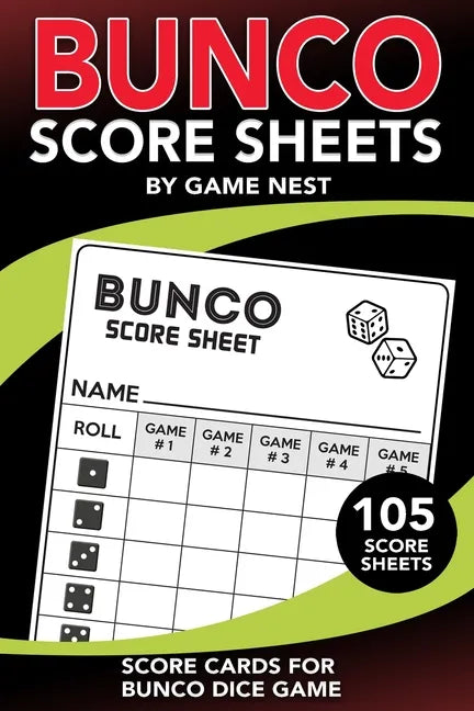 Bunco Score Sheets: 105 Score Keeping Pads Bunco Dice Game Kit Book - Paperback