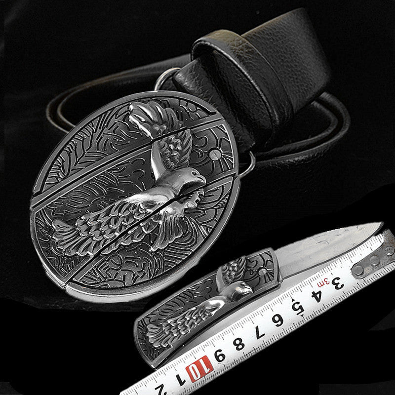 Smooth Buckle For Self-defense Trendy Punk-style Belt Buckle With A Distinctive Look