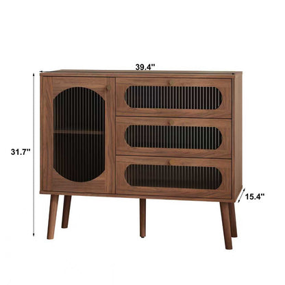 Chest of Drawers 3-Drawer Natural Particle Board 4 Legs 39.37x31.69 In
