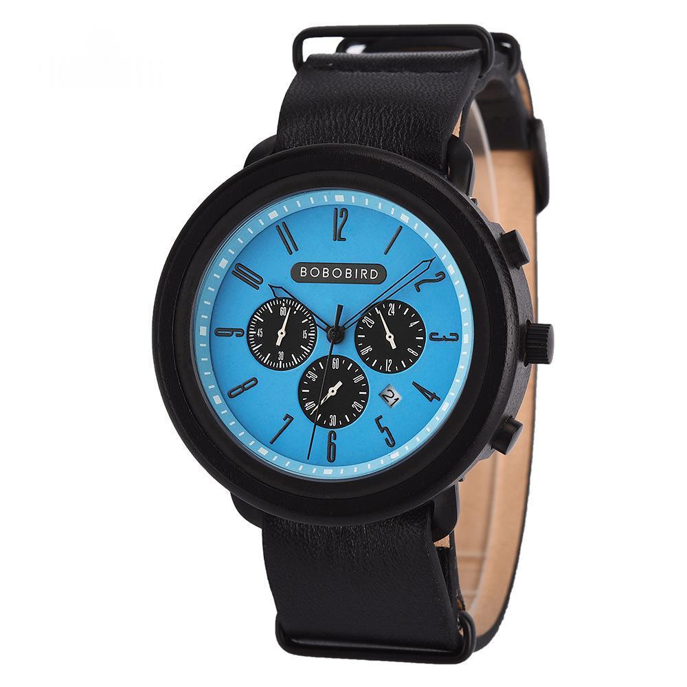 Mens Fashionable Sporty Wooden Quartz Watch