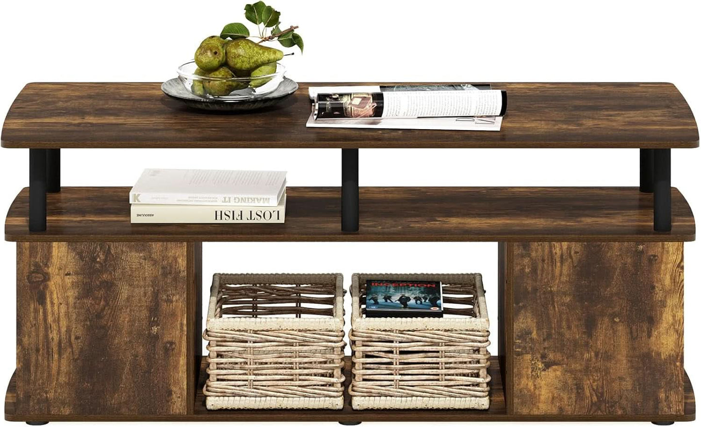 TV Stand For 50 Inch TVs Amber Pine Black Rustic Modern