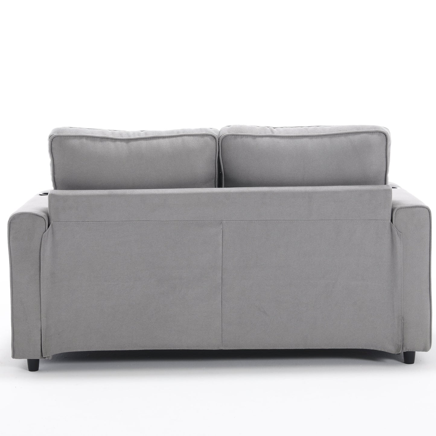 3-in-1 Sofa Bed Futon Tufted Pull-Out Sleeper 55" Light Gray