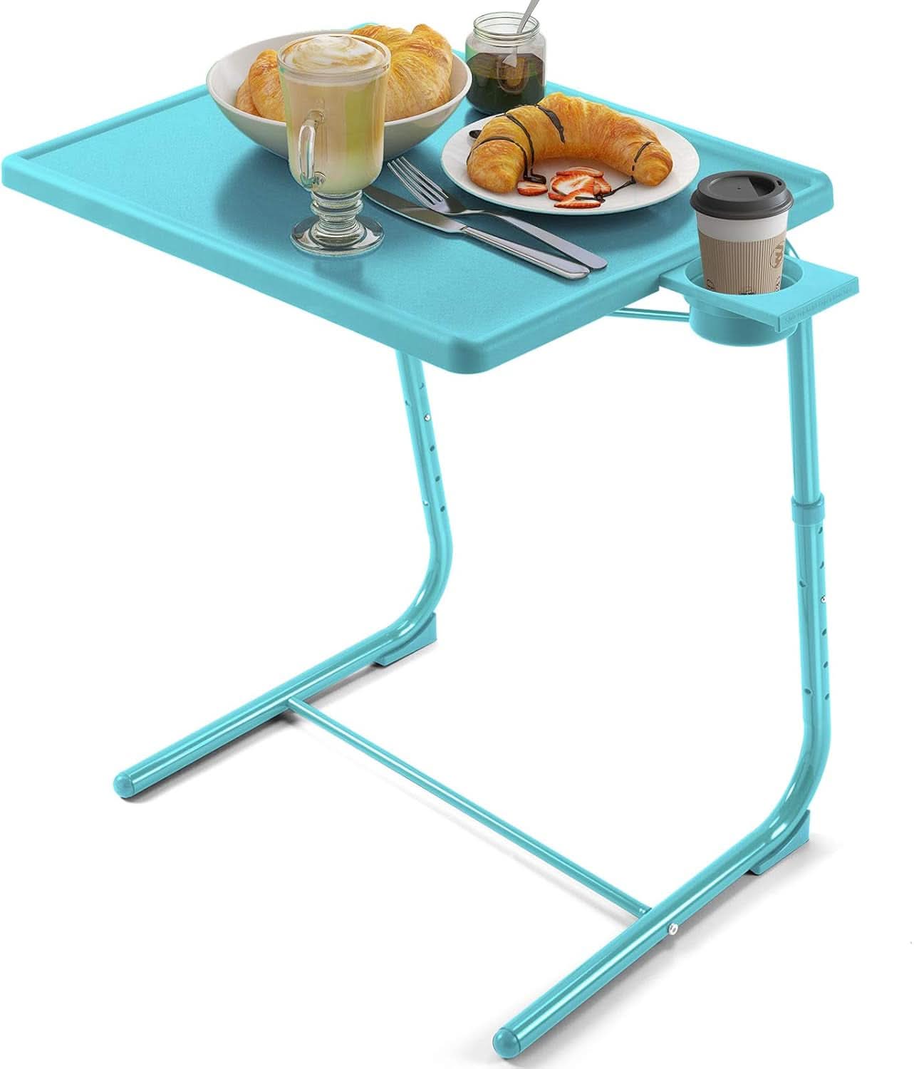 Adjustable TV Tray Table Azure With 6 Height 3 Tilt Angles