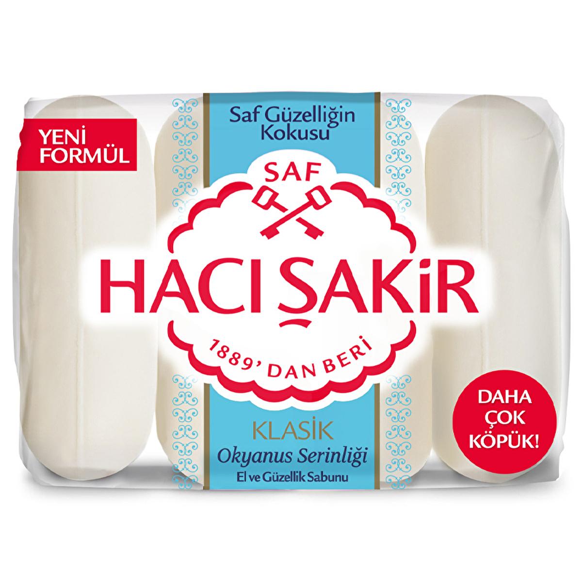 Hacõ _akir Ocean Freshness Turkish Soap - Gentle Cleansing, Classic Scent, (4 x 70g) - Traditional Bath and Hand Soap