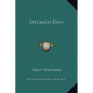 Specimen Days - Hardcover